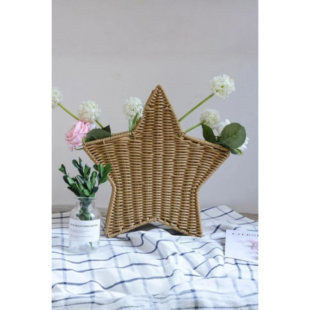 Doğal Rattan El Yapımı Yıldız Şeklinde Kaşıklık Düzenleme Organizer Fonksiyonel Örgü Tasarım (20CM) Oceanpoint - Bej Oto Boyaları Fiyatı
