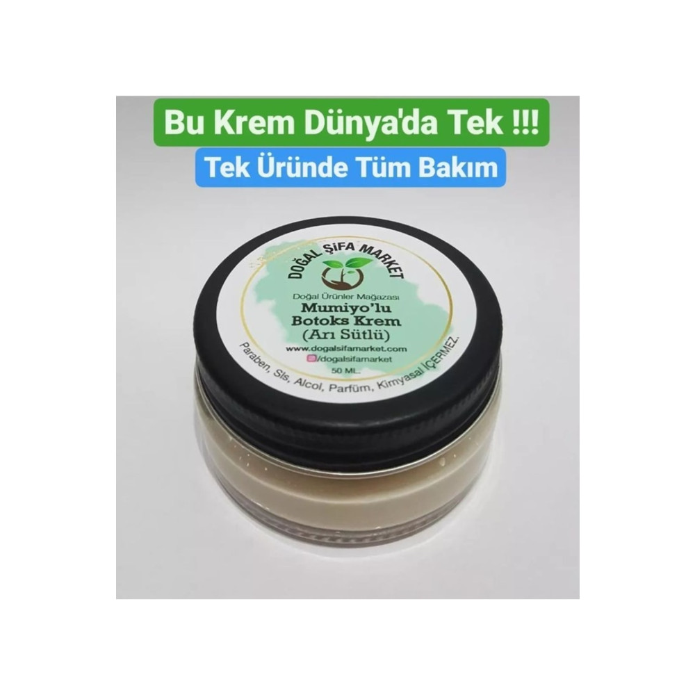 DOĞAL ŞİFA MARKET Mumiyolu Botoks Etkili Krem (ARI SÜTLÜ) Vücut Losyonu ve Nemlendiricileri Fiyatı