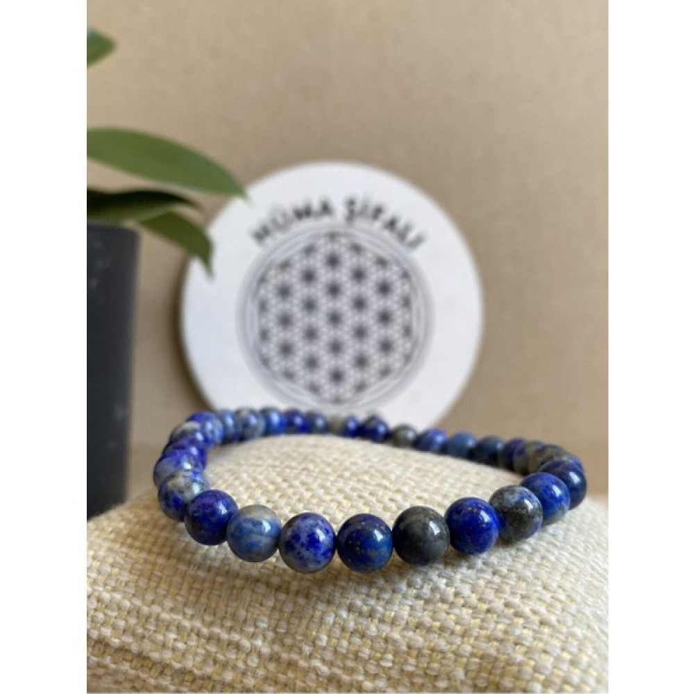Doğal Taş Cenneti Lapis Lazuli Doğal Taş Bileklik (Mühürlü) 6mm Saat ve Bileklik Aksesuarı Fiyatı