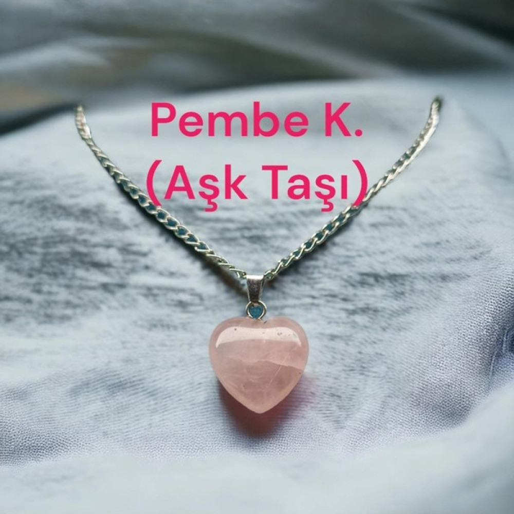 Doğal Taş Cenneti Pembe Kuvars Kalp Doğal Taş Kolye Ucu (SERTIFIKALI)(45CM Zincir) Gümüş Kolye Fiyatı