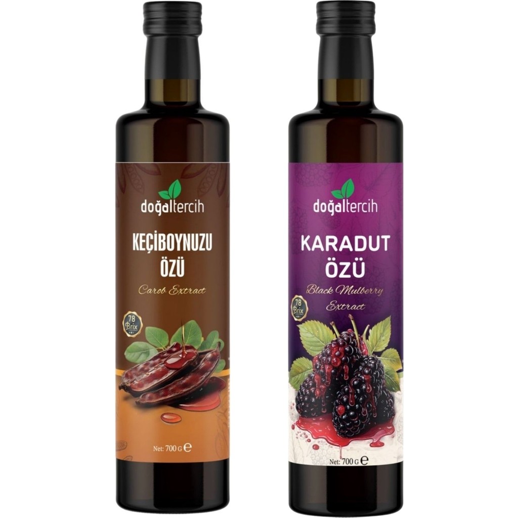 Doğal Tercih Keçiboynuzu Özü 700 gr & Karadut Özü 700 gr Set - 1,4 kg Tahin Pekmez ve Helva Fiyatı