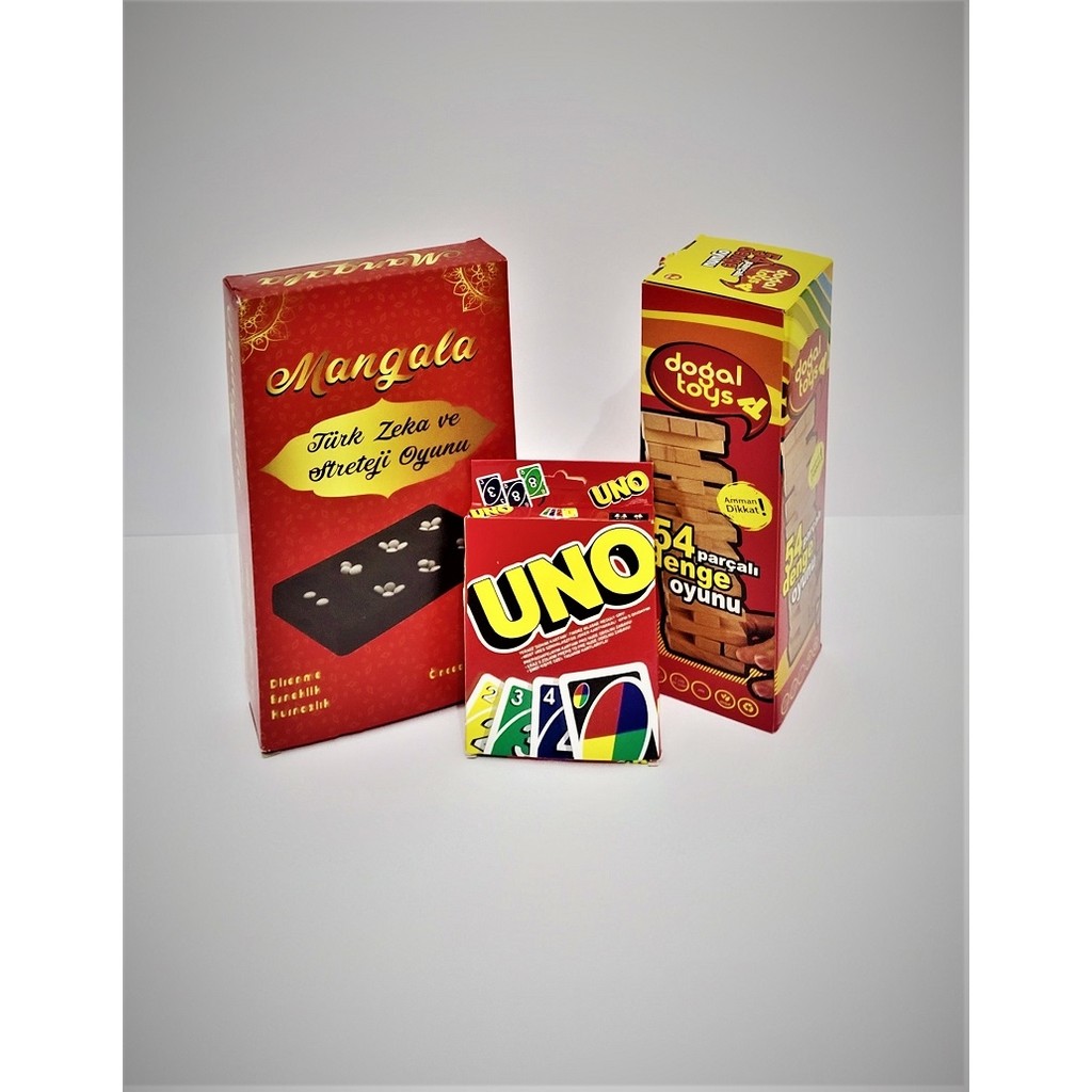 Doğal Toys Jenga-Uno-Mangala 3'ü Bir Arada Akıl Kutu Oyunları Diğer Fiyatı