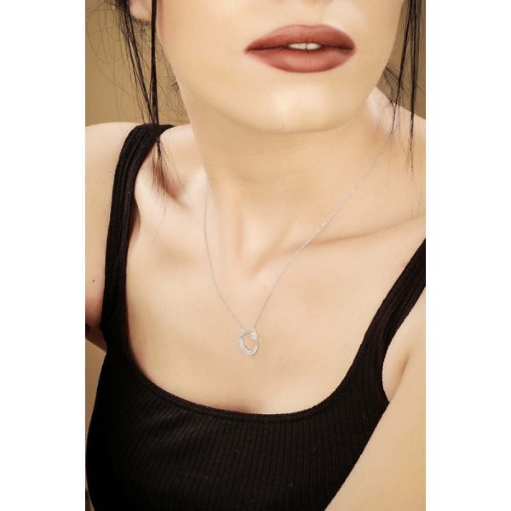 Doğan Silver Doğan Silvergümüş Ay Yıldız Model Kolye DGN21234 - Sarı Gümüş Kolye Fiyatı