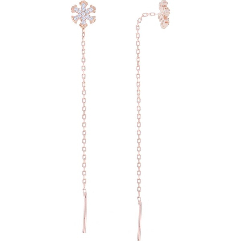 Doğan Silver Doğan Silvergümüş Kartanesi Zincirli Trend Küpe - Rose Gümüş Küpe Fiyatı