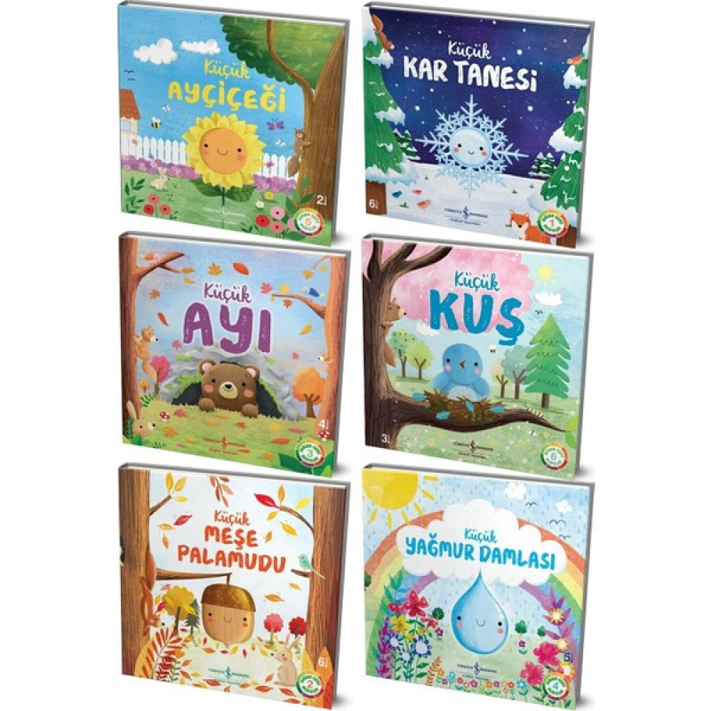 Doğanın Hikâyeleri - Küçük Kuş - Ayçiçeği - Yağmur Damlası - Ayı - Meşe Palamudu - Kar Tanesi + Boyama Kitabı Çocuk Masal Fiyatı
