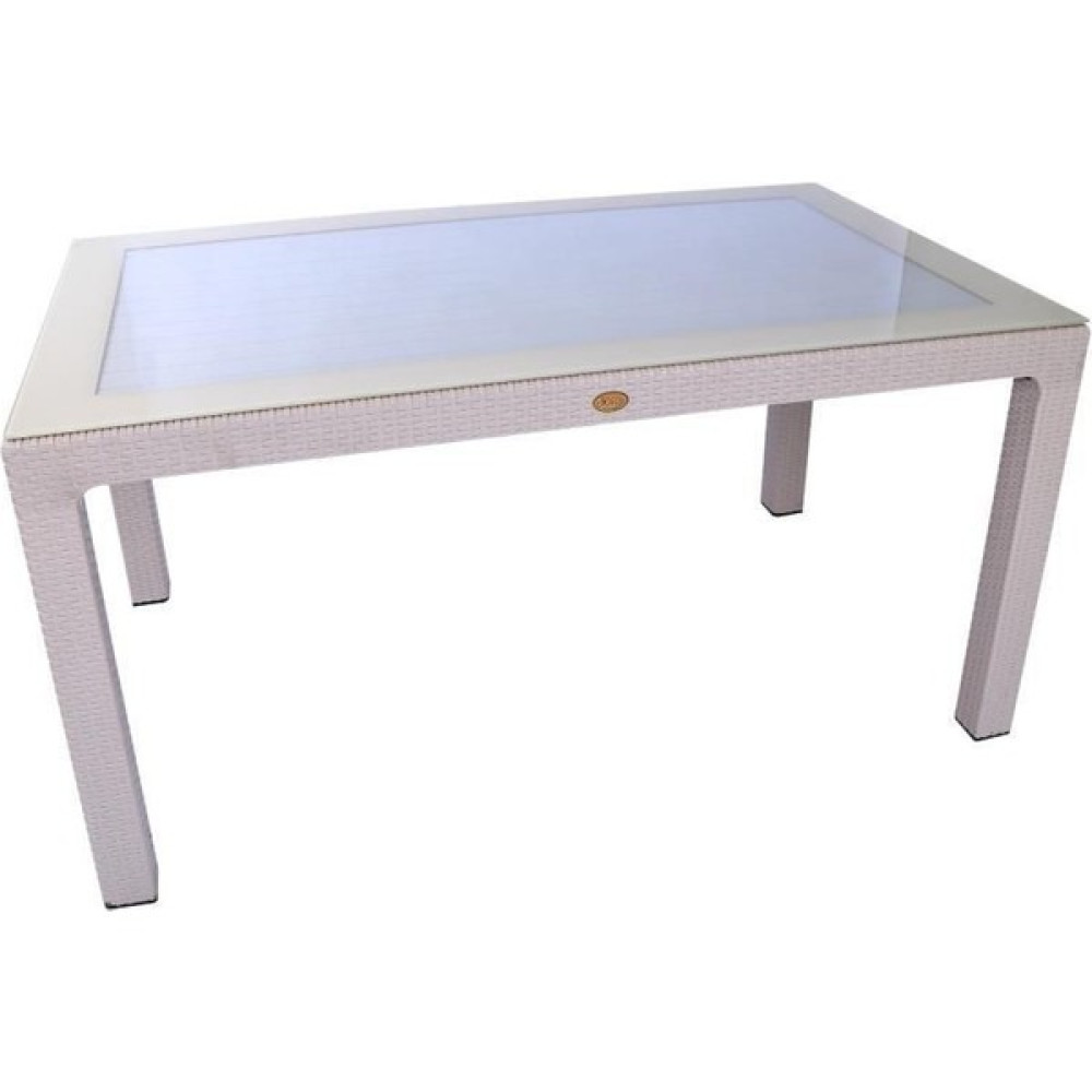 Dogant 80X140 Damperli Camlı Rattan Plastik Masa - Cappuccino - 80 X 140 Bahçe Masası Fiyatı