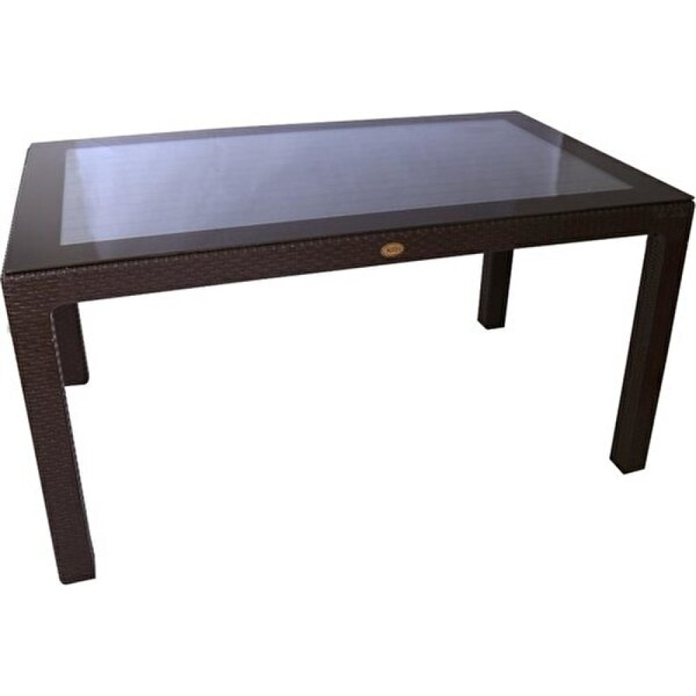 Dogant 90X150 Rattan Camlı Bahce Balkon Masası - Kahverengi Bahçe Masası Fiyatı