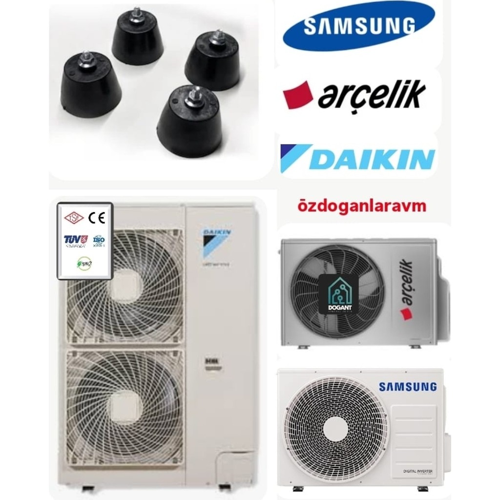 Dogant Arçelik Beko Samsung Yer Titreşim Klima Dış Ünite Yer Takozu 4 Adet - 12000 ve 18000 Btu Klimalar Fiyatı