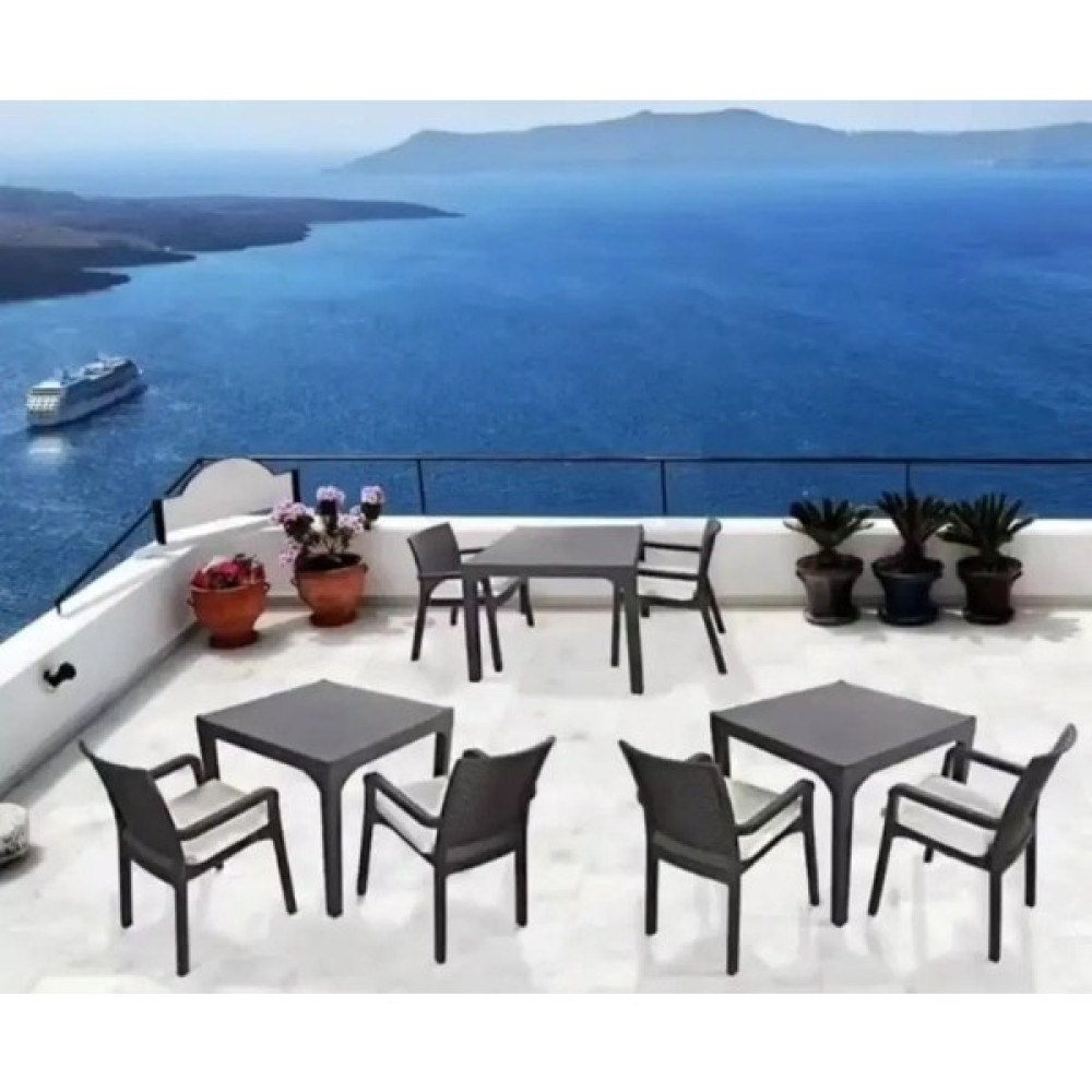 Dogant Balkon Mutfak 80X80 Masa 2 Koltuk 2 Minder - Kahverengi Bahçe Mobilyası Takımı Fiyatı