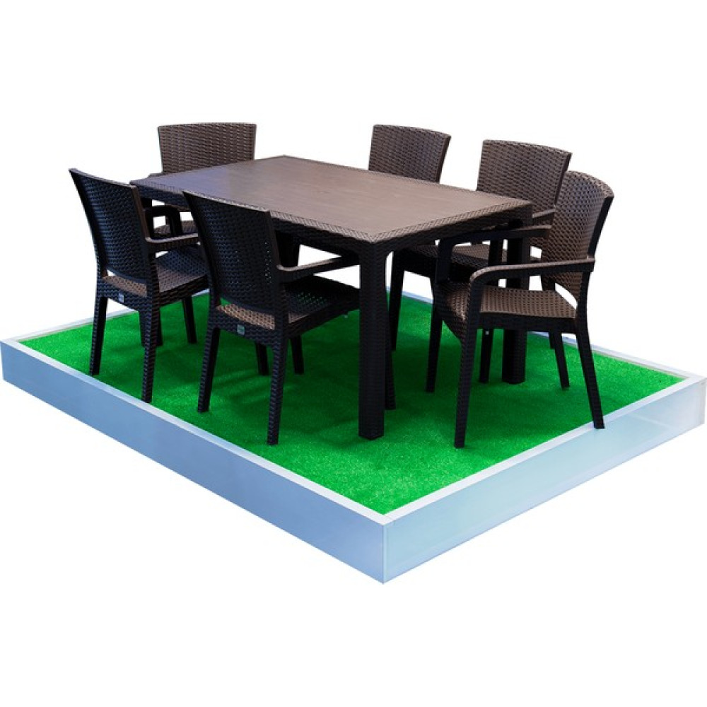 Dogant Tuana 90X150 Camlı Masa 6 Sandalye 6 Minder Rattan Takım Bahçe Sandalyesi Fiyatı