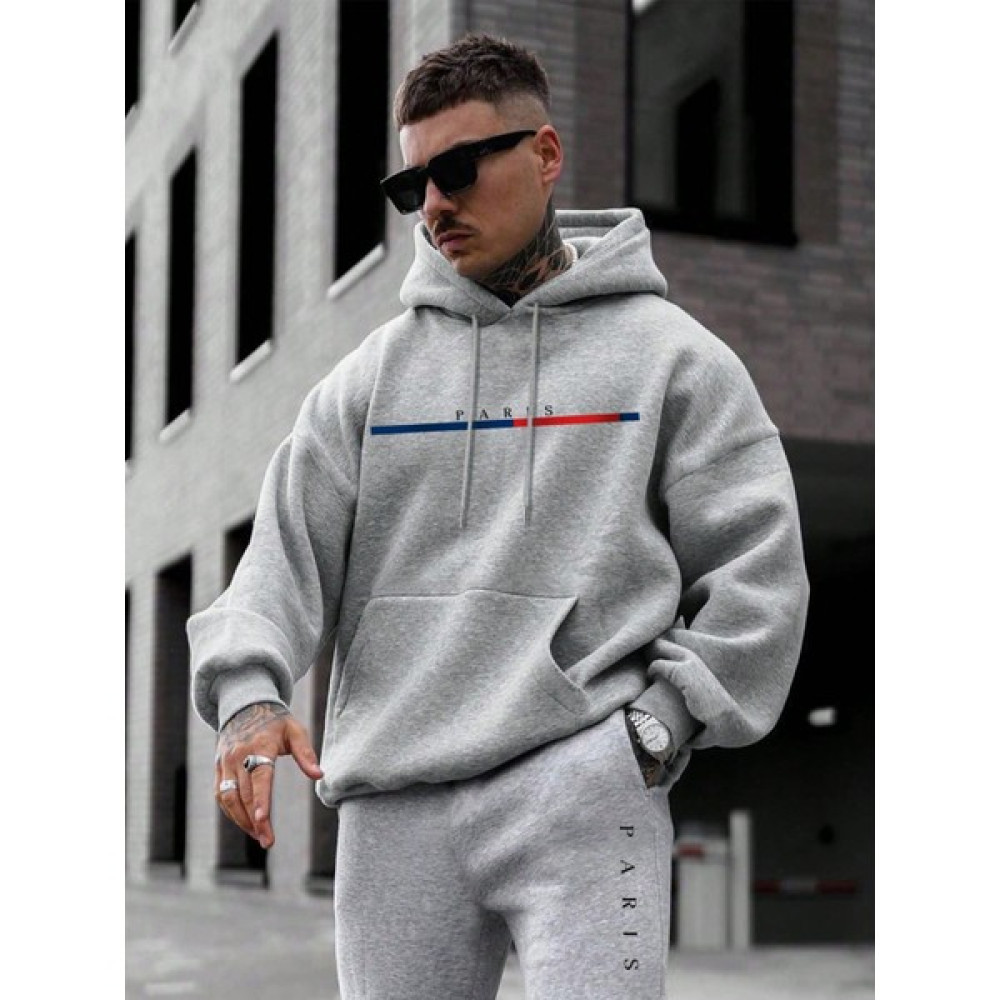 Dogfish Erkek Gri Sweatshirt Günlük Eşofman Takımı Yazı Baskılı Kadın Eşofman Fiyatı