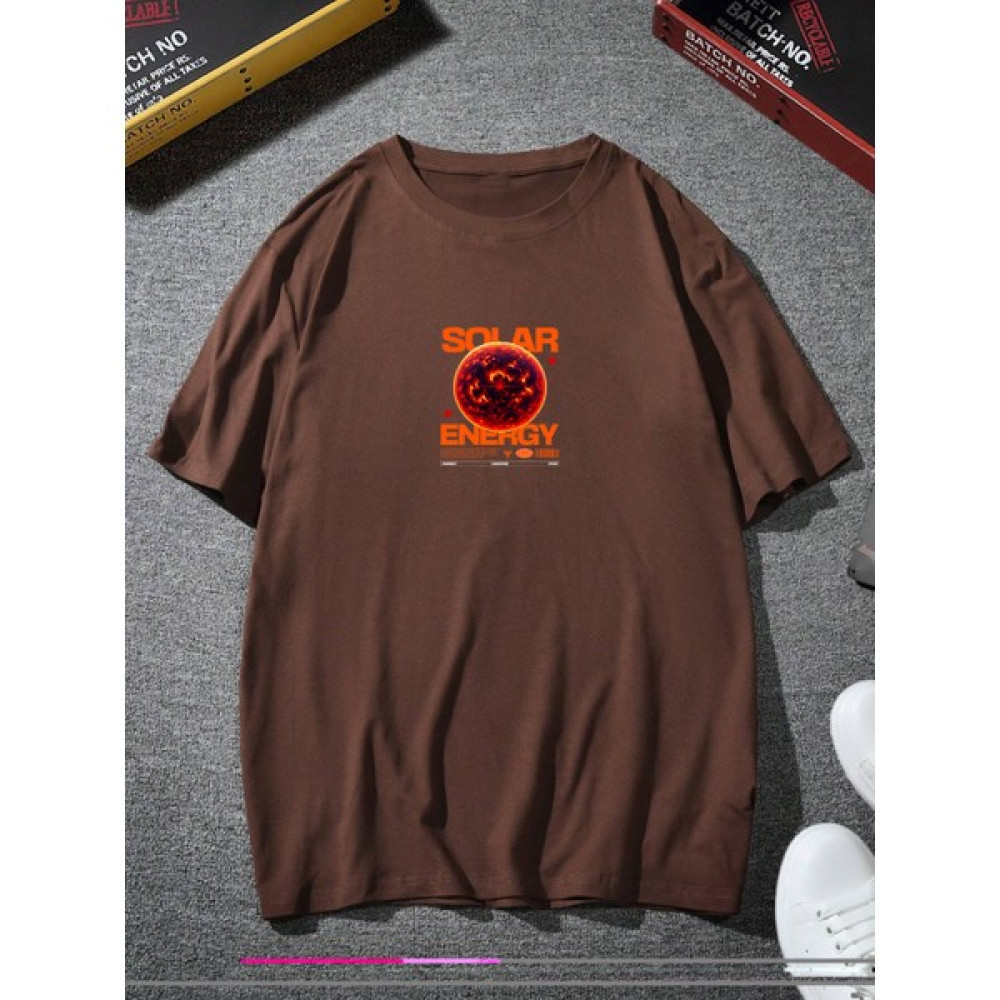 Dogfish Oversize Baskılı Kahverengi Renk Salaş T-Shirt %100 Pamuk Erkek T-shirt Fiyatı
