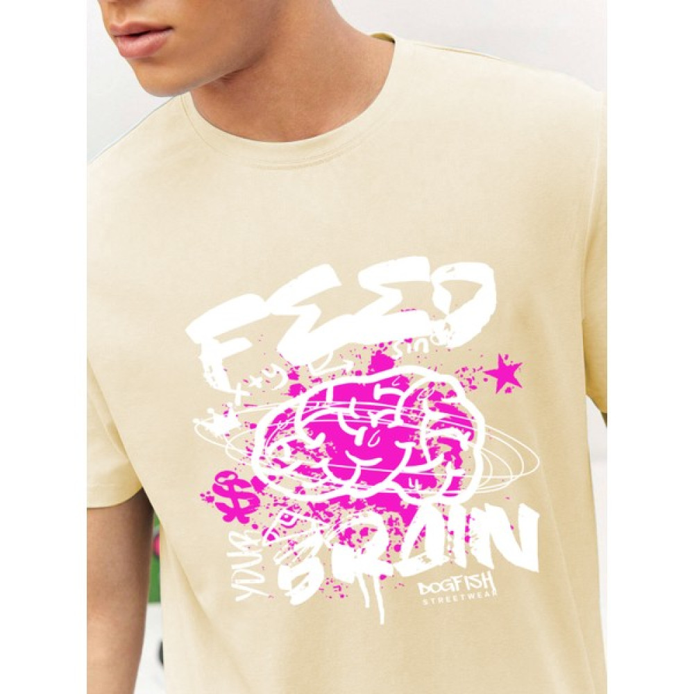 Dogfish Sevgili Kombini Çift Feed Your Brain Baskılı Oversize Pamuk T-Shirt 2'li Bayan T-shirt Fiyatı
