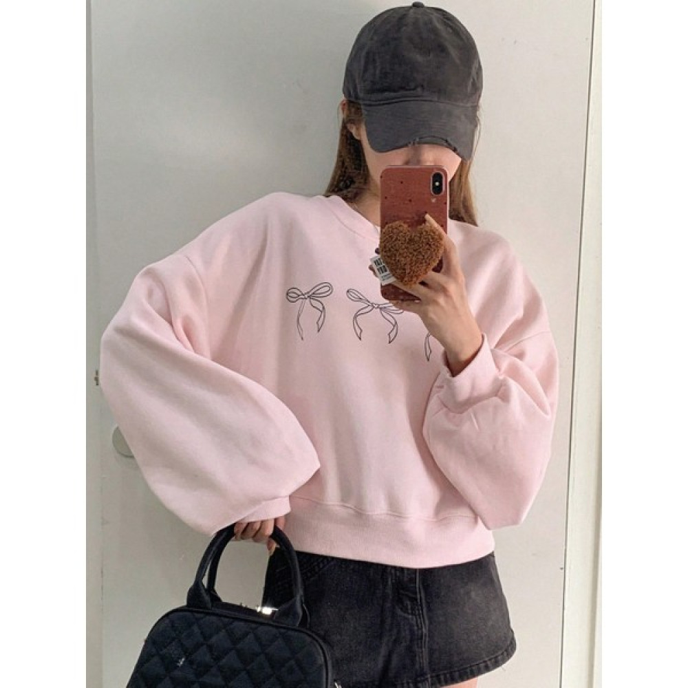 Dogfish Unisex Kadın Pembe Kurdele Modeli Uzun Kollu Sweatshirt Oversize Kapüşonlu Bayan Sweatshirt Fiyatı