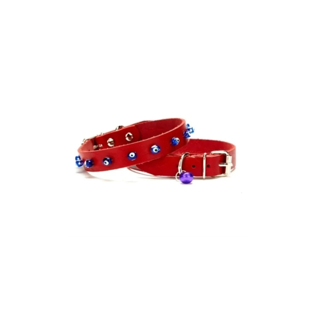 Doggie Deri Nazar Boncuklu Kedi Ve Kucuk Irk Kopek Tasmasi 1X14-18 Cm Kirmizi Xsmall Evcil Hayvan Ürünleri Fiyatı