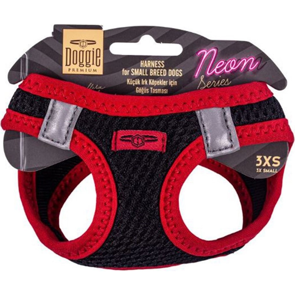 Doggie Havalı Dokuma Neon Serisi Küçük Irk Göğüs Tasması Kırmızı 2XS-26-30CM Evcil Hayvan Ürünleri Fiyatı