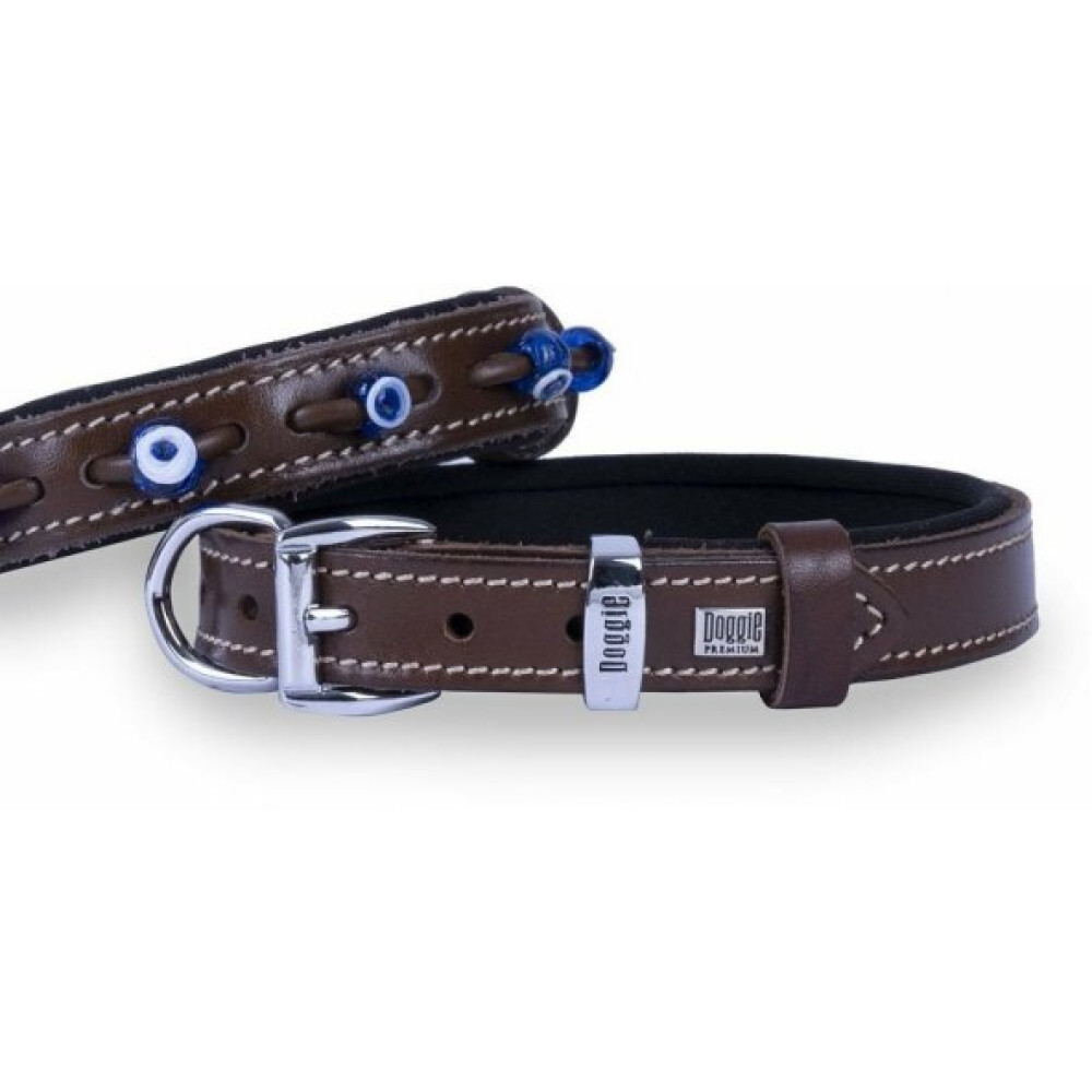 Doggie Konfor Deri Nazar Boncuklu Boyun Tasmasi Kahve 3X42-50Cm Evcil Hayvan Ürünleri Fiyatı
