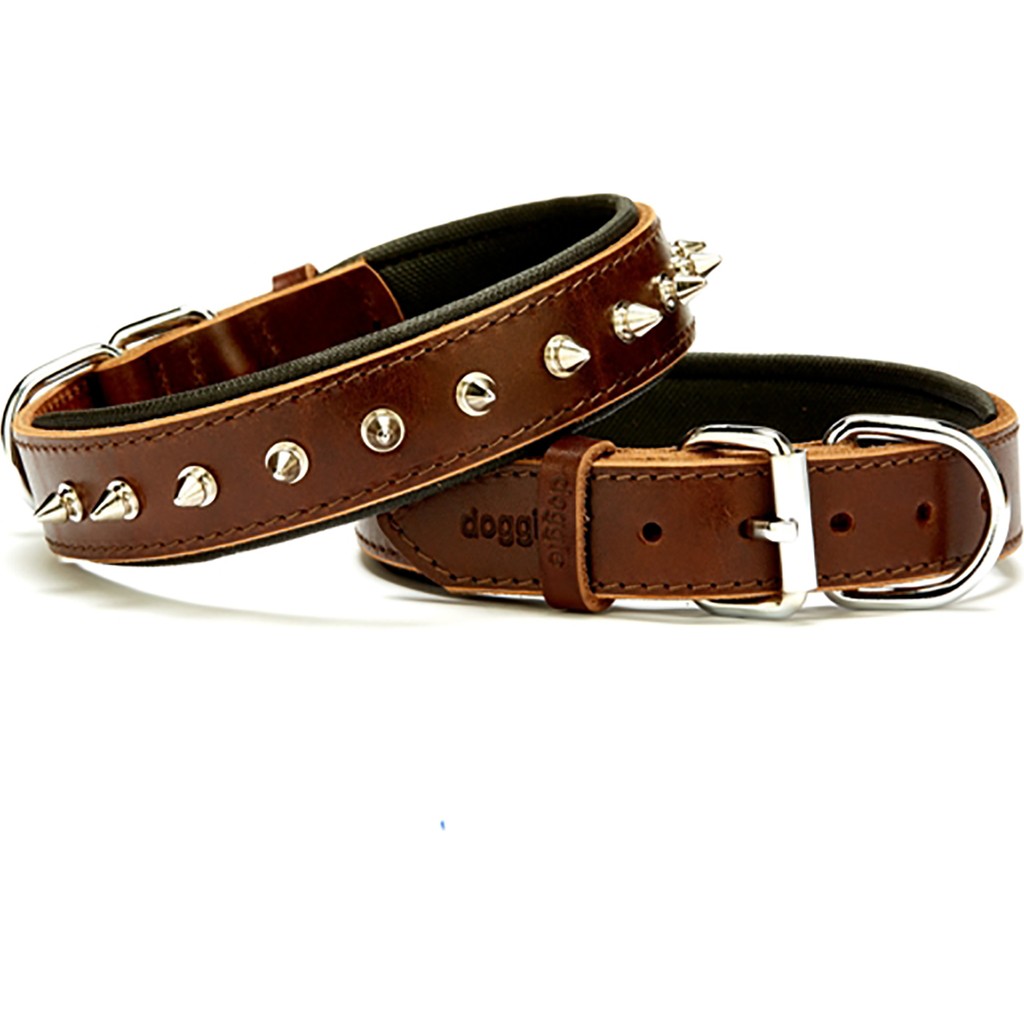 Doggie Konforlu El Yapımı Çivili Köpek Boyun Tasması - 3x42-50 cm - Kahverengi Diğer Fiyatı