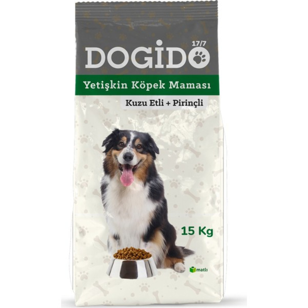 Dogido 17/7 Yetişkin Köpek Maması - Kuzu Etli + Pirinçli 15 kg Evcil Hayvan Ürünleri Fiyatı