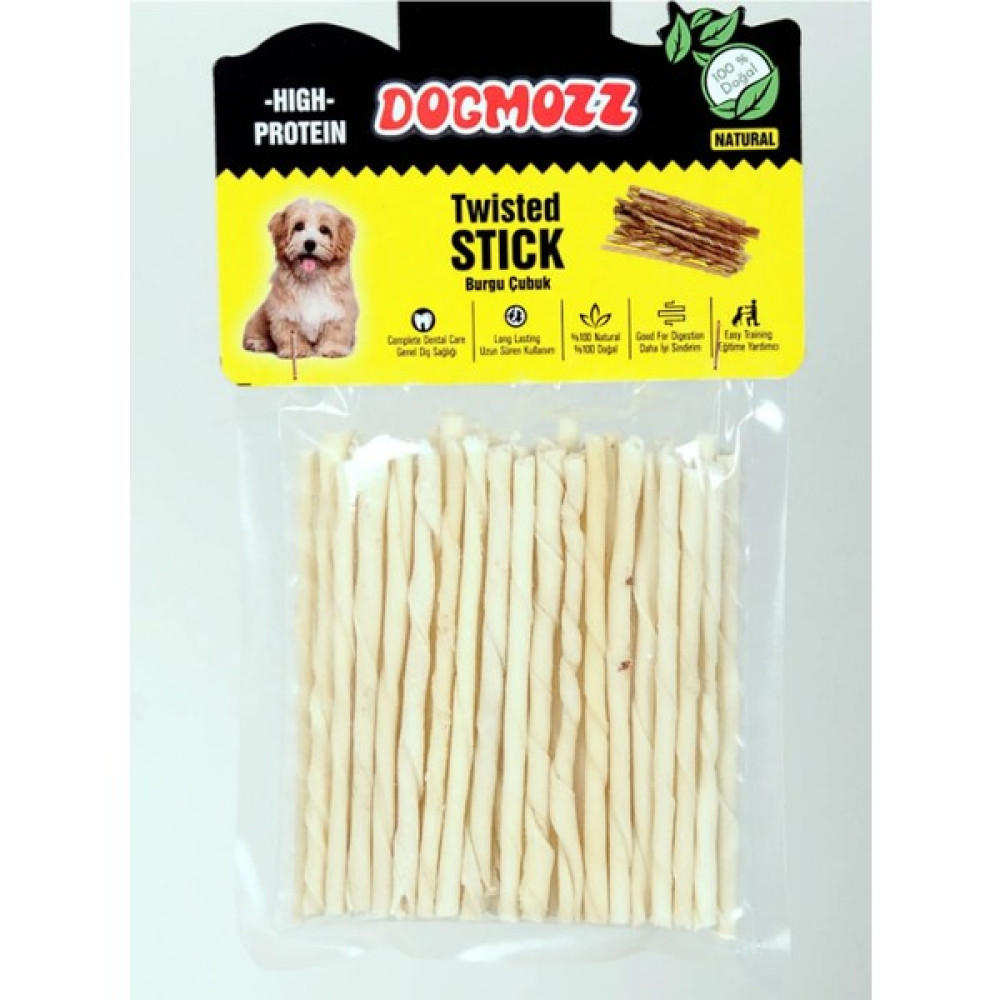 Dogmozz Premium Deri Burgu Stick Kalın Beyaz 50 Adet Evcil Hayvan Ürünleri Fiyatı