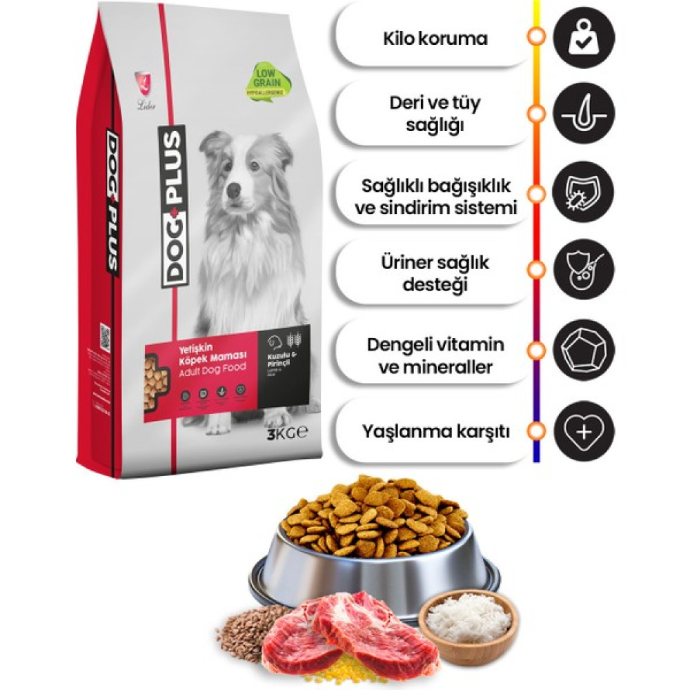 Dogplus Düşük Tahıllı Hipoalerjenik Kuzu Etli Pirinçli Yetişkin Köpek Maması 3 kg Evcil Hayvan Ürünleri Fiyatı