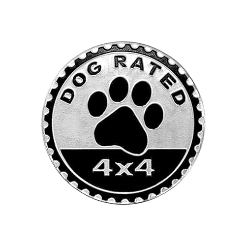 Dogs Badge Rated Car Emblem, 4 x 4 3D Metal Car Badge Decals Stickers Round Emblem Decals, Car Exterior Emblems Badge Compatible with Jeep Wrangler Vehicles Trucks SUV RV (Dog Rated)