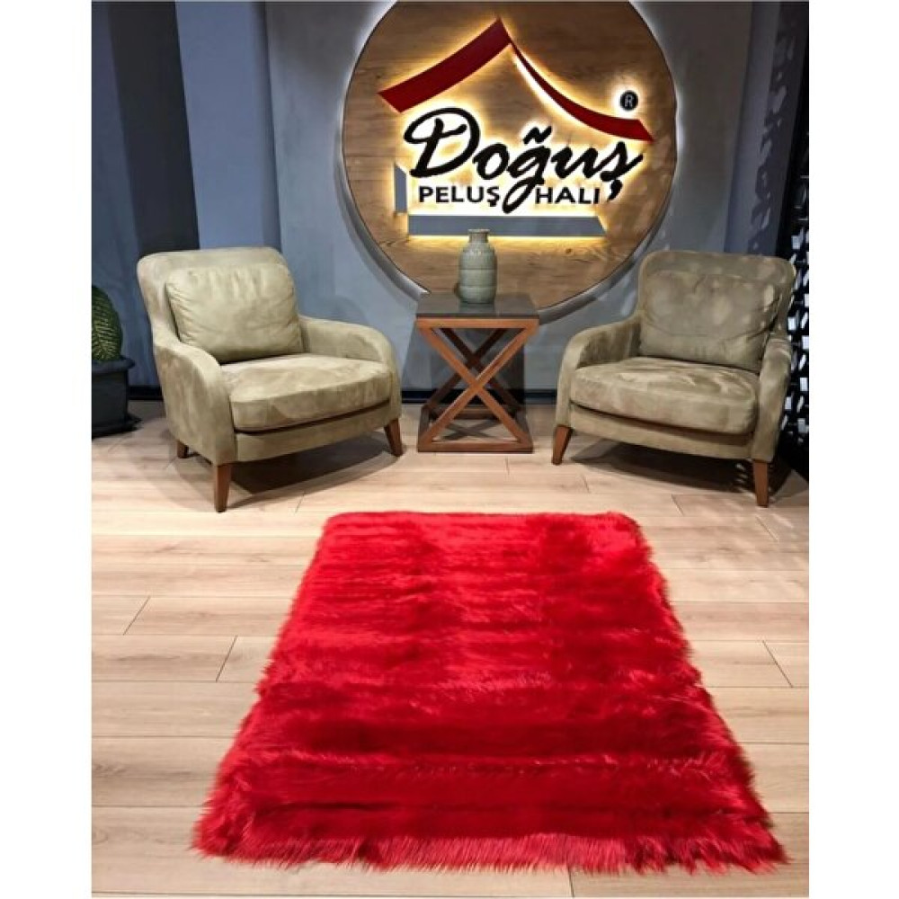 Doğuş Peluş Halı A Post Düz Kesim Kırmızı - Renkli - 75 x 100 cm Salon Halısı Fiyatı