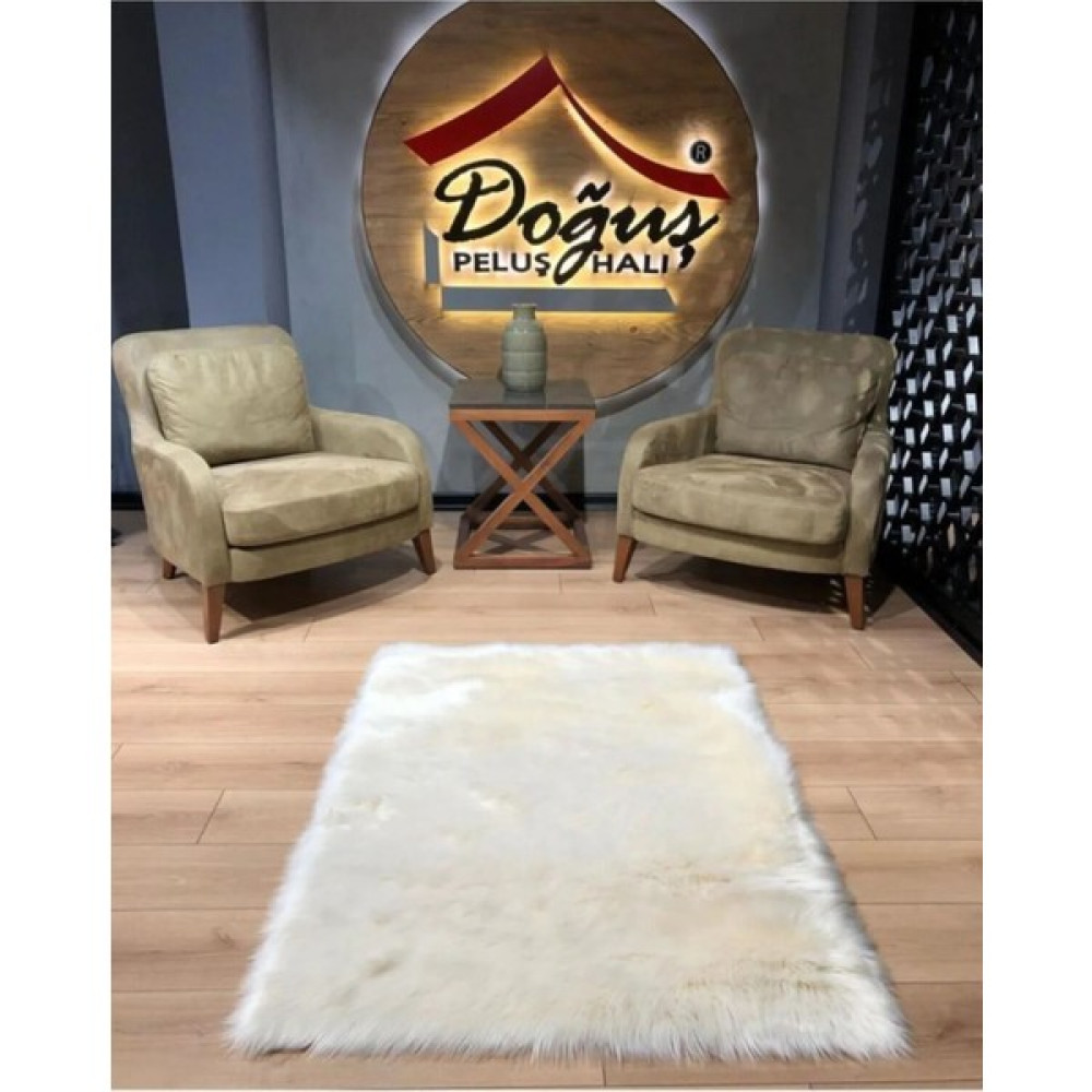 Doğuş Peluş Halı A Post Düz Kesim Krem - Renkli - 75 x 100 cm Salon Halısı Fiyatı