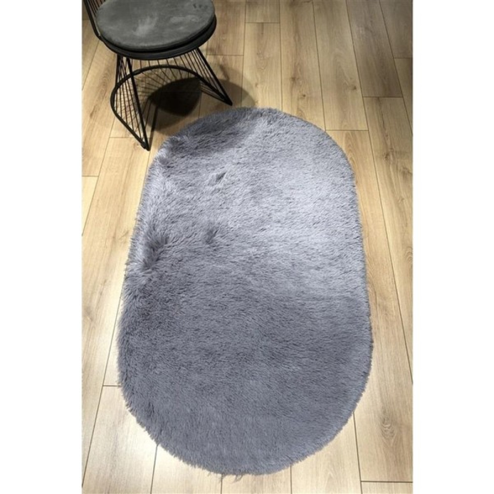 Doğuş Peluş Halı Doğuş Peluş Oval Post Halı Tavşan Gri - Renkli - 80 x 140 cm Salon Halısı Fiyatı