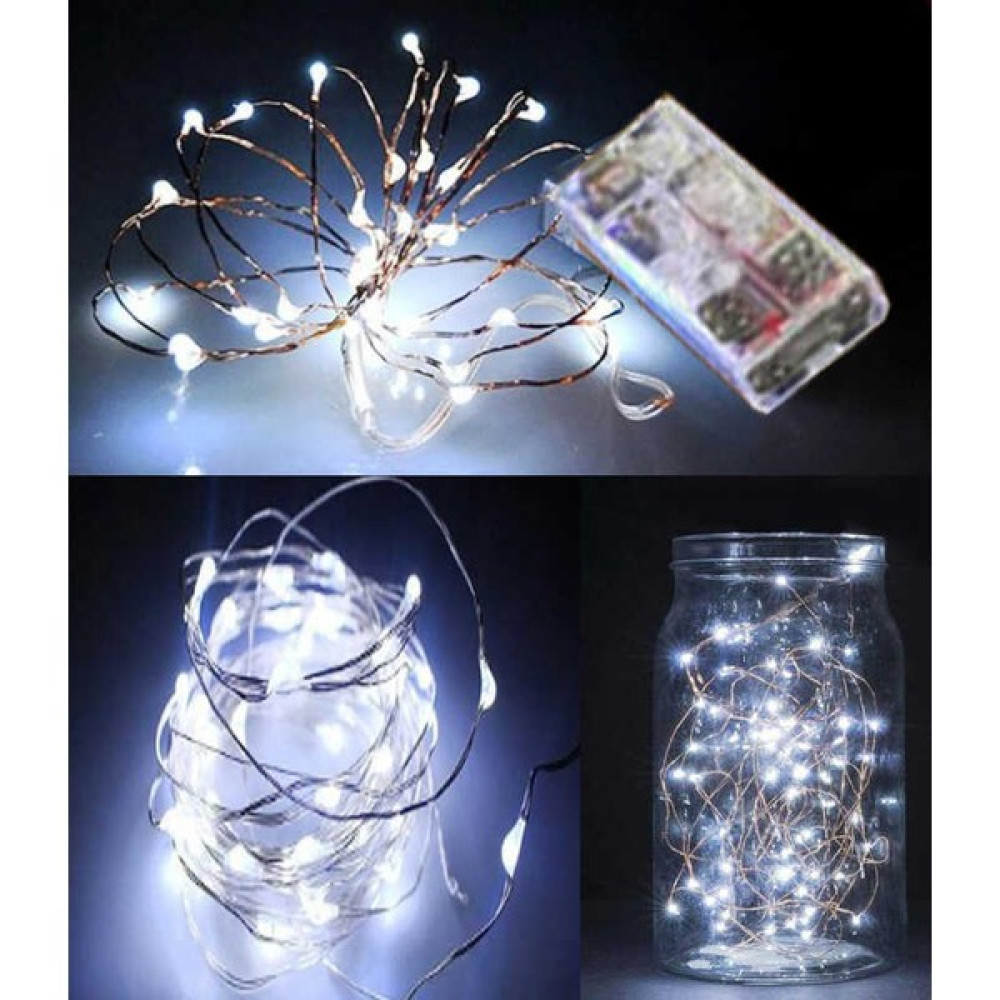 Dokirta LED Işık Pilli - Beyaz - 5 m Led Aydınlatmalar Fiyatı