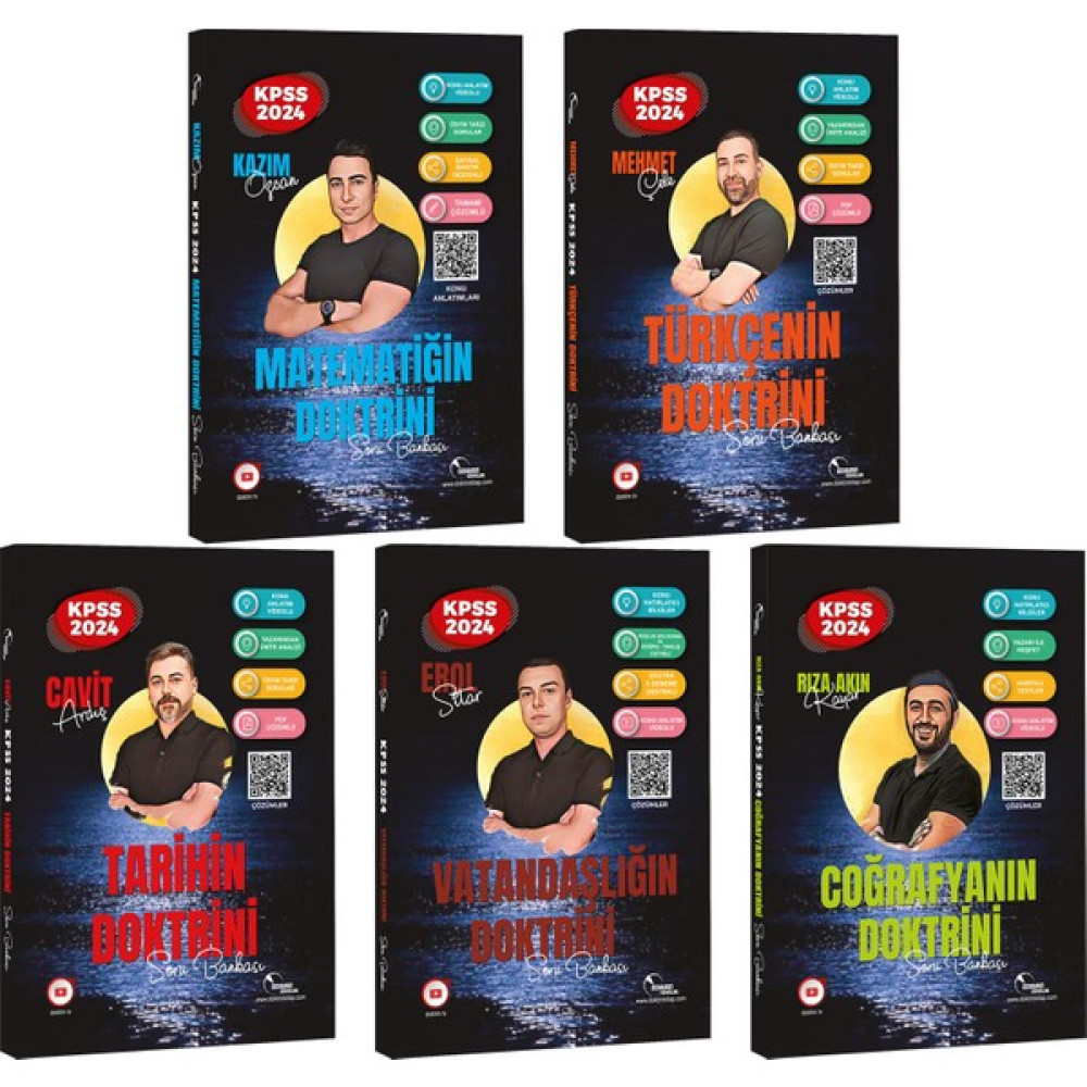 Doktrin Yayınları 2024 Kpss Genel Kültür Yetenek (Matematik,türkçe,tarih,coğrafya,vatandaşlık)(5 Kitap)+1 Kitap Hediye KPSS Fiyatı