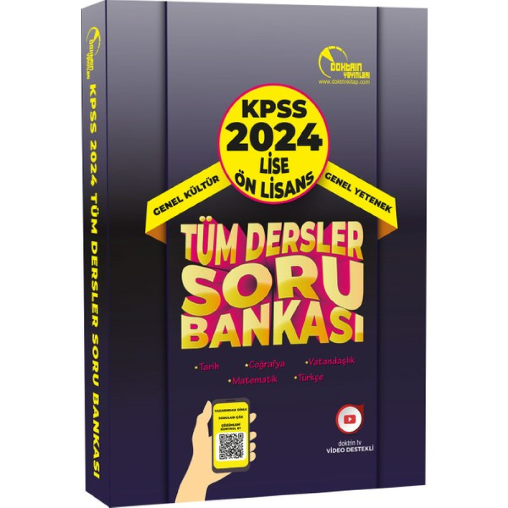 Doktrin Yayınları 2024 KPSS Lise Önlisans Tüm Dersler Tek Kitap Soru Bankası (3.000 Soru) KPSS Fiyatı