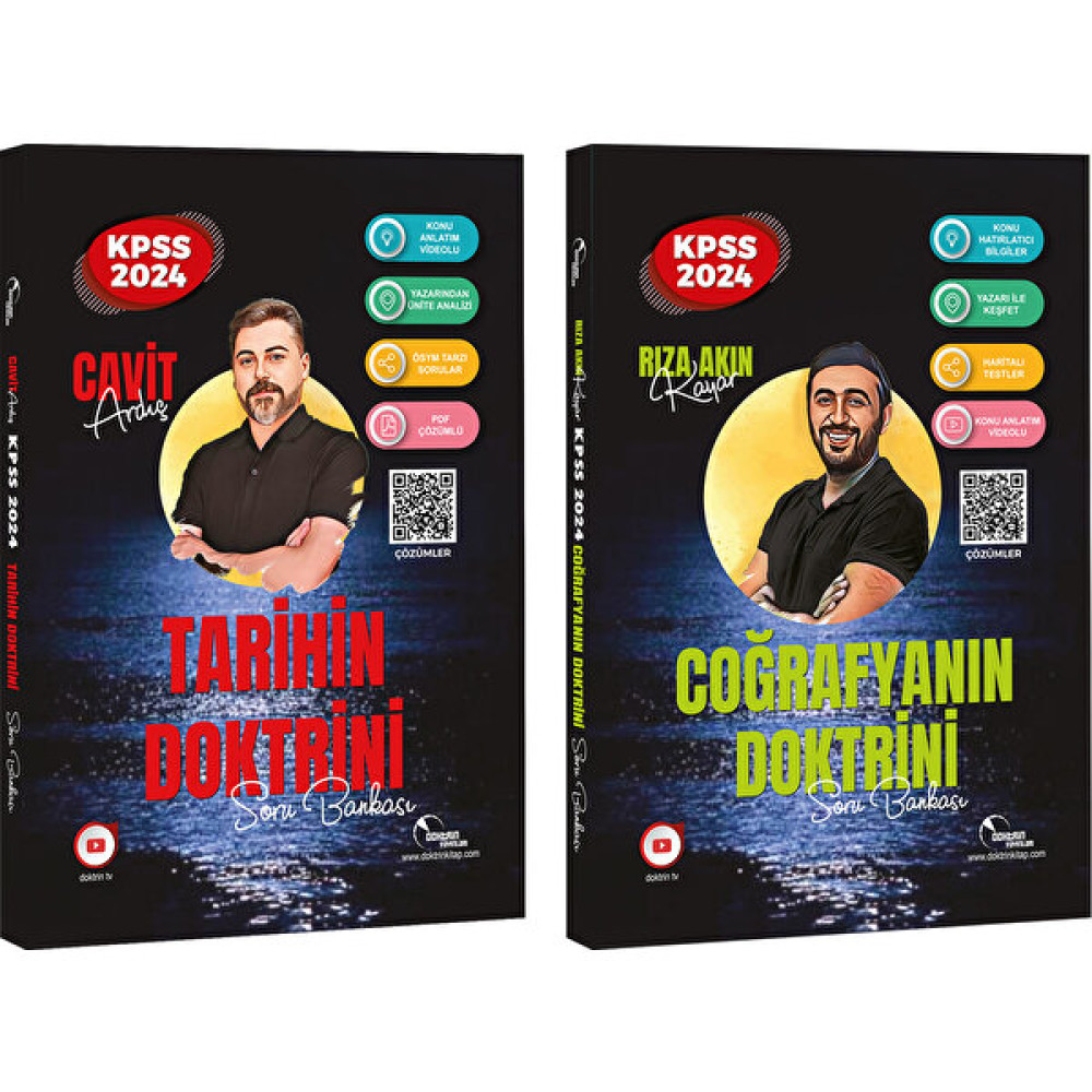 Doktrin Yayınları 2024 Kpss Tarih ve Coğrafya Soru Bankası (2 Kitap) KPSS Fiyatı