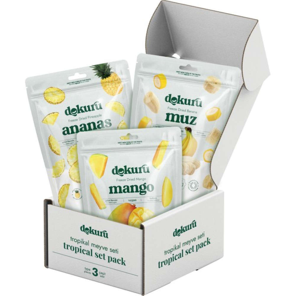 Dokuru Freeze Dried Kuru Meyve 3'lü Tropikal Meyve Seti - 1 Adet Diğer Fiyatı