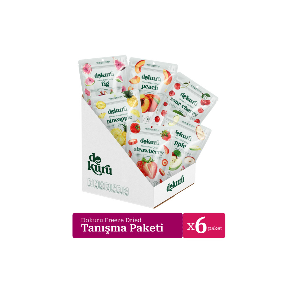 dokuru Freeze Dried Kuru Meyve 6lı Tanışma Paketi Kuruyemiş Fiyatı