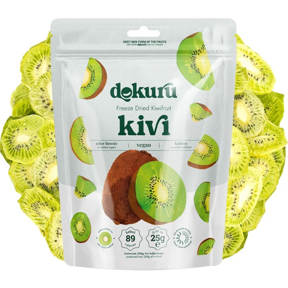 Dokuru Kivi Kuru Meyve Cipsi - Dondurularak Kurutulmuş Freeze Dried Çıtır Kivi - 1 Adet Diğer Fiyatı