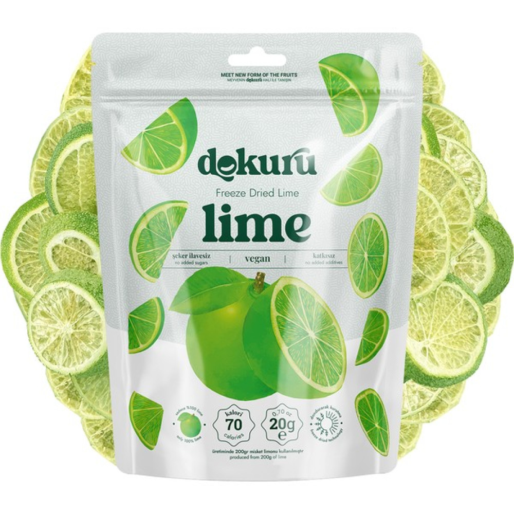 Dokuru Lime Kuru Meyve Cipsi - Dondurularak Kurutulmuş Freeze Dried Çıtır Misket Limonu - 1 Adet Diğer Fiyatı