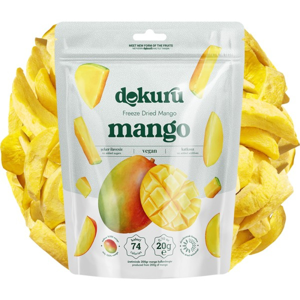 Dokuru Mango Kuru Meyve Cipsi - Dondurularak Kurutulmuş Freeze Dried Çıtır Mango - 1 Adet Diğer Fiyatı