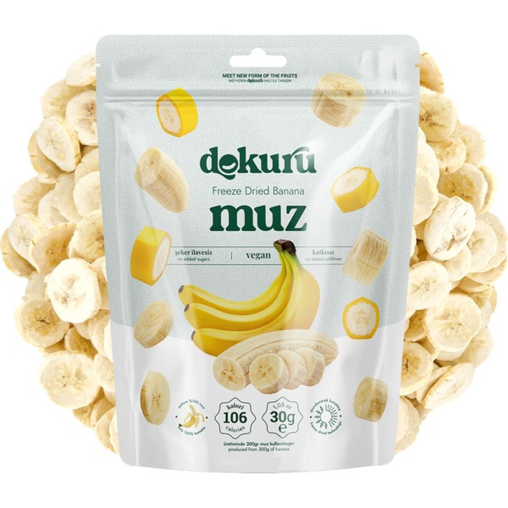 Dokuru Muz Kuru Meyve Cipsi - Dondurularak Kurutulmuş Freeze Dried Çıtır Muz - 1 Adet Diğer Fiyatı