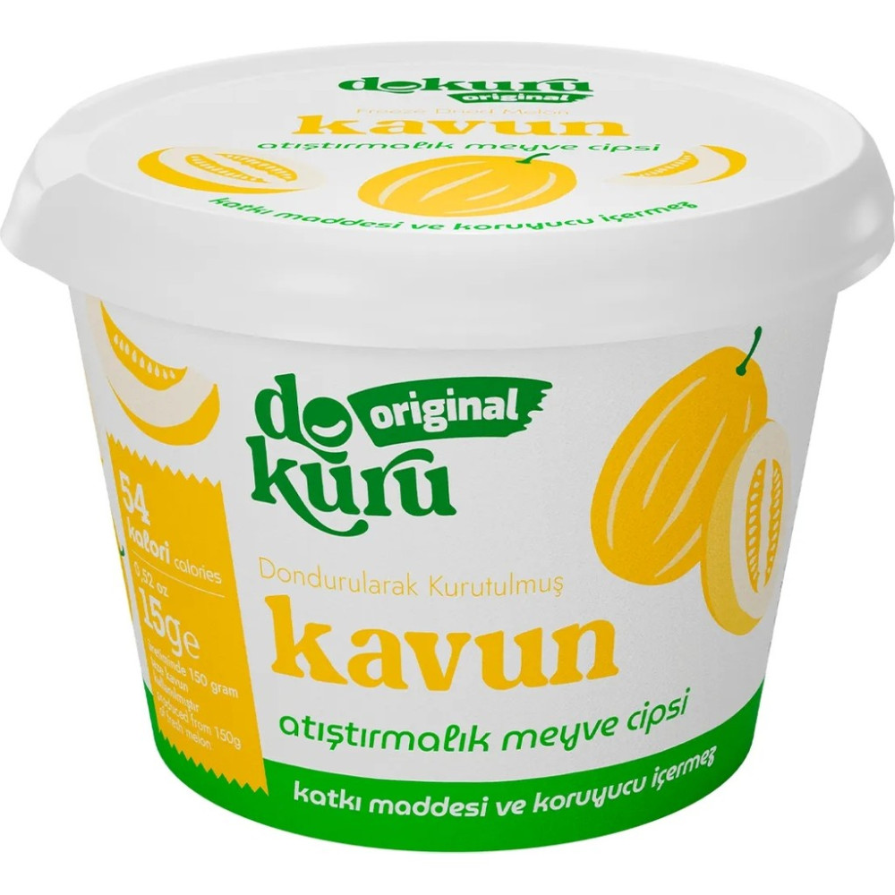 Dokuru Original Kavun Atıştırmalık Meyve Cipsi - Dondurularak Kurutulmuş Kavun - Freeze Dried Kavun - 1 Adet Kuru Meyve Fiyatı