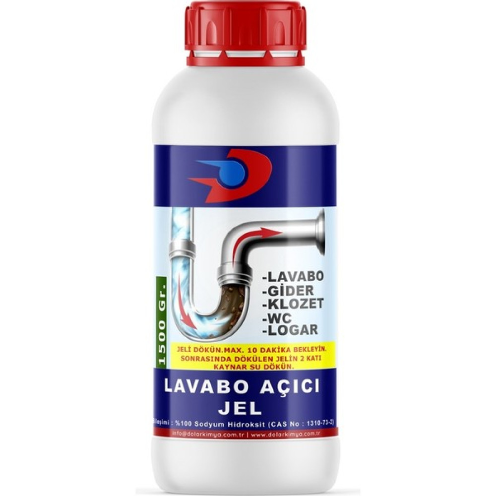 Dolar Kimya Jel Lavabo Açıcı Sodyum Hidroksit Sıvı Kostik 1,5 kg Temizlik Malzemeleri Fiyatı