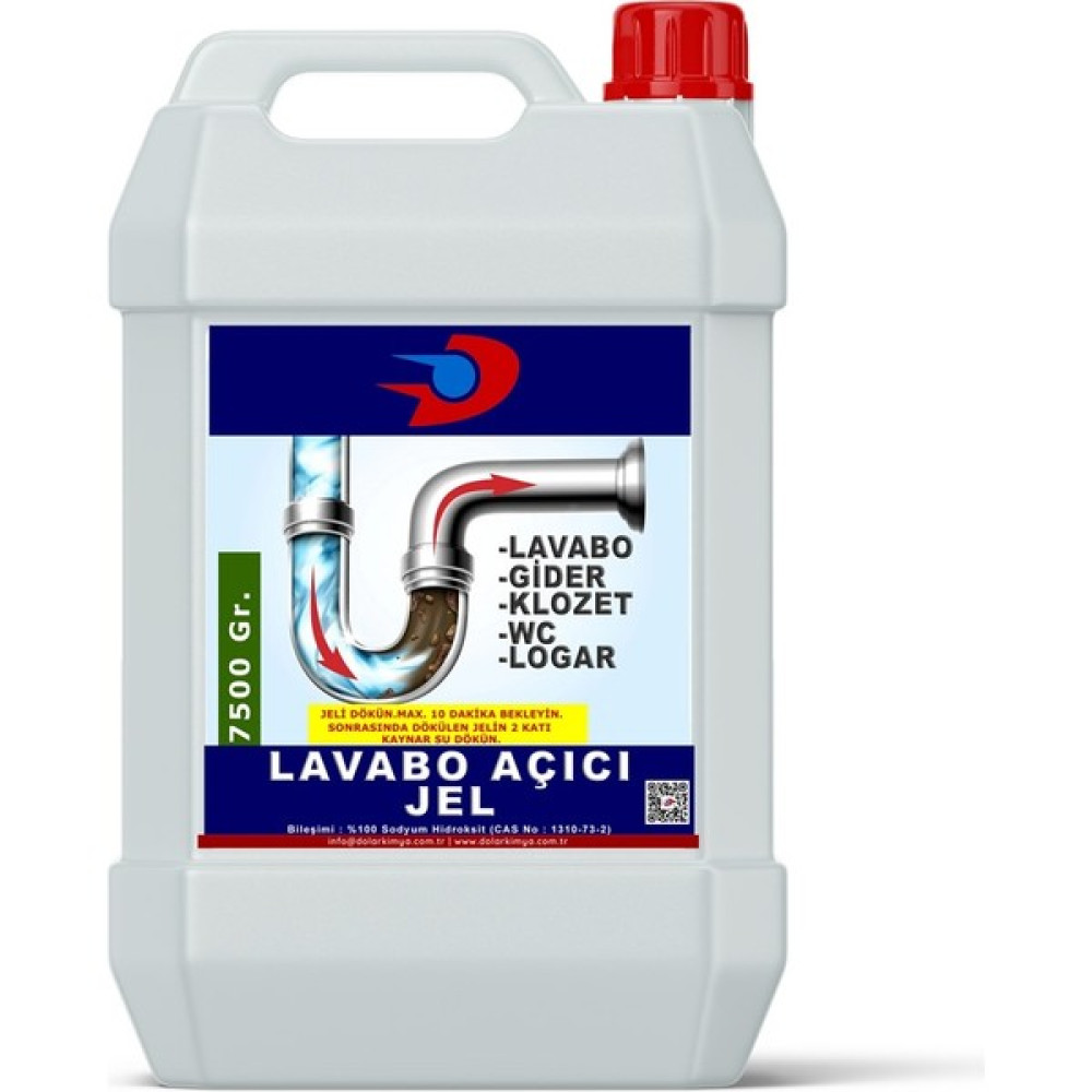 Dolar Kimya Jel Lavabo Açıcı Sodyum Hidroksit Sıvı Kostik| 7,5 kg Temizlik Malzemeleri Fiyatı