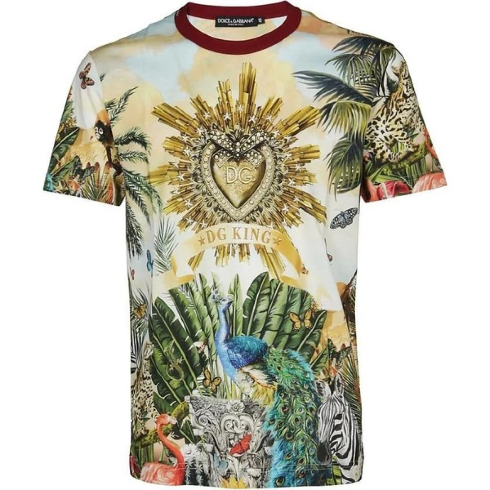 Dolce & Gabbana Dolce&gabbana Reggello Outlet Jungle Print T-Shirt G8KBATHH7YP Erkek T-shirt Fiyatı