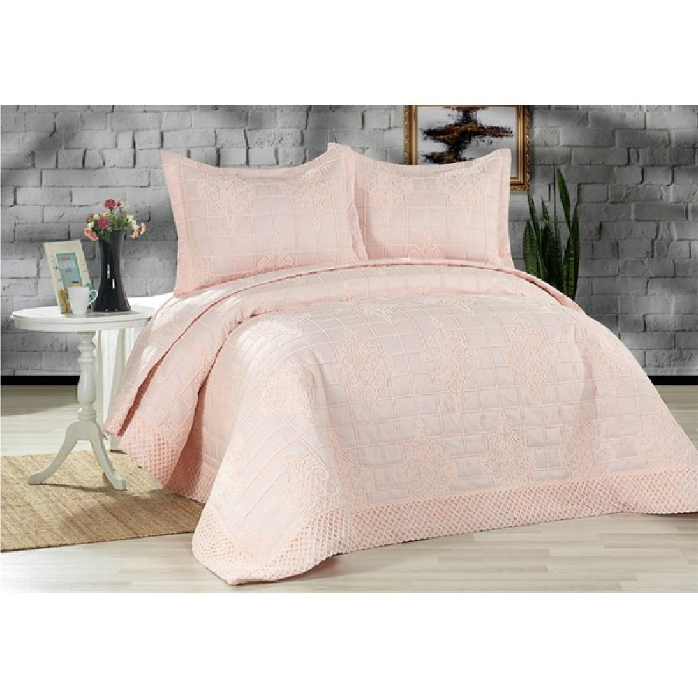 Dolce Mariee Çift Kişilik Kumsal Yatak Örtüsü Takımı Pudra - 250 x 260 cm Yatak Örtüsü Fiyatı