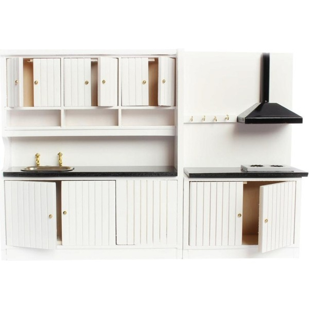 Dolity 12. Dollhouse Minyatür Modern Mutfak Mobilya Dolabı Yemek Beyaz Bebek Oyuncakları Fiyatı
