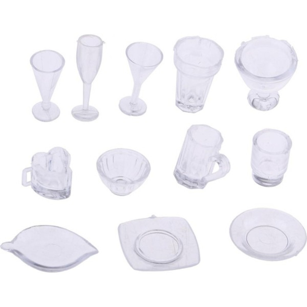 Dolity 13 Adet Minyatür Cam Bardak Plaka Çanak Kase Sofra 1/12 Dollhouse Dekor Için (Yurt Dışından) Bebek Oyuncakları Fiyatı