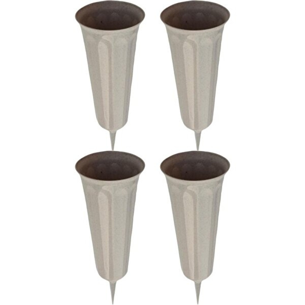 Dolity 4-Pack 10.2 "zemin Mezarlığı Mezarında Kazanma Yivli Çiçek Vazolar Tutucu (Yurt Dışından) - Gri Vazo Fiyatı
