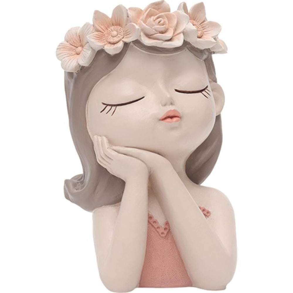 Dolity Kadın Kafa Reçine Etli Tencere Mini Kaktüs Saksı Vazo Masa Dekoru 17.5X17.5X27 cm (Yurt Dışından) - Renkli Vazo Fiyatı
