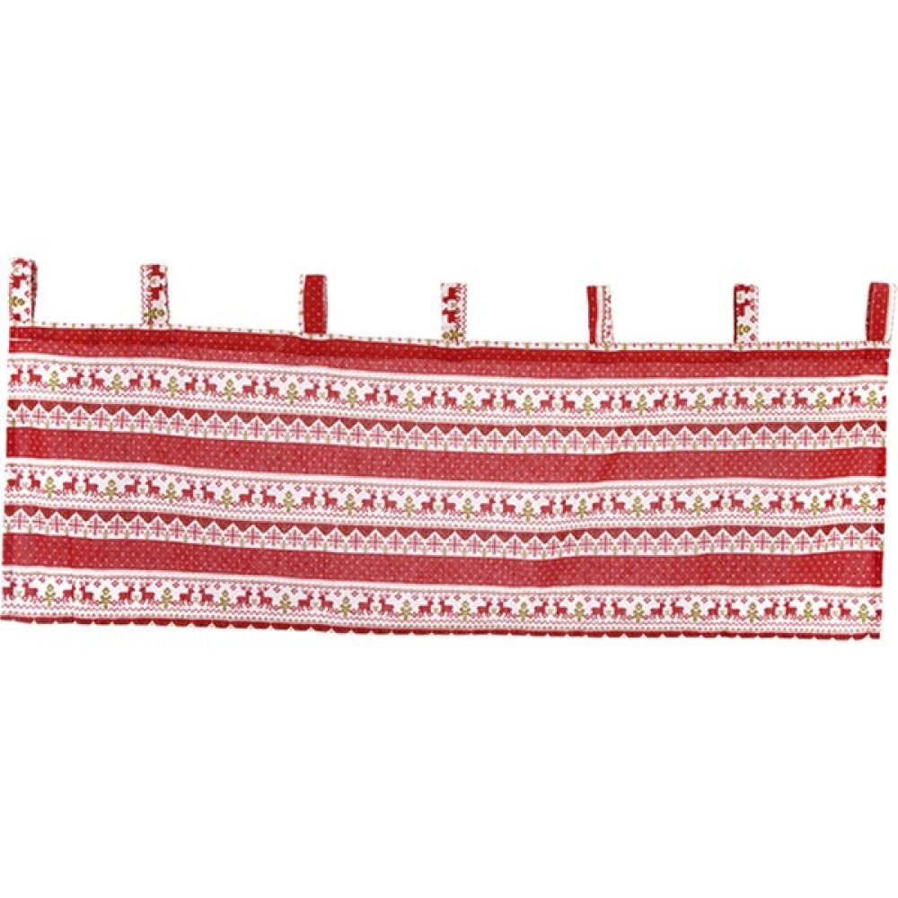 Dolity Kısa Baskılı Noel Perde Drape Tarama Asılı Tırmanma Valance Işık Engelleme Kapı Pencere Restoran Stüdyo Keten - Kırmızı, 137X61 cm 137X61 cm... Perde Aksesuarı Fiyatı