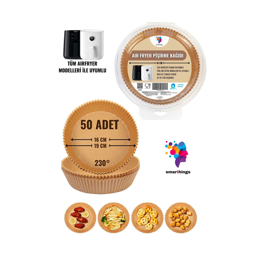 DolphFin Fritöz Pişirme Kağıdı Airfyer Pişirme Kağıdı 50 Adet Tüm Airfryer Modelleri Ile Uyumlu Pişirme Kağıdı Fiyatı